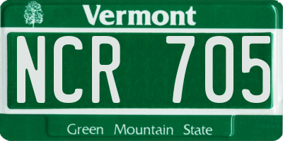 VT license plate NCR705