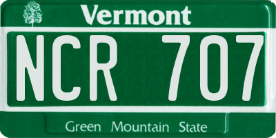 VT license plate NCR707