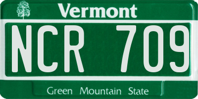 VT license plate NCR709