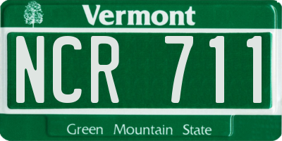 VT license plate NCR711