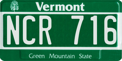 VT license plate NCR716