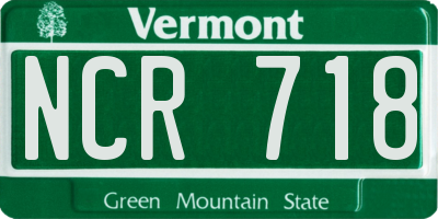 VT license plate NCR718