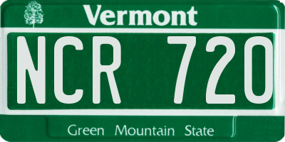 VT license plate NCR720