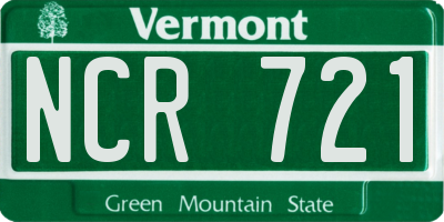 VT license plate NCR721
