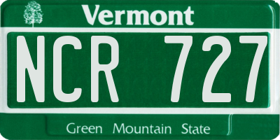 VT license plate NCR727