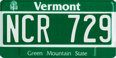 VT license plate NCR729