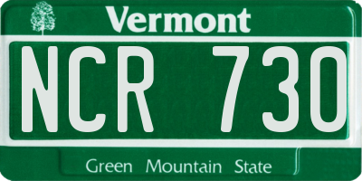 VT license plate NCR730
