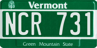 VT license plate NCR731