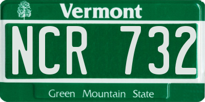 VT license plate NCR732