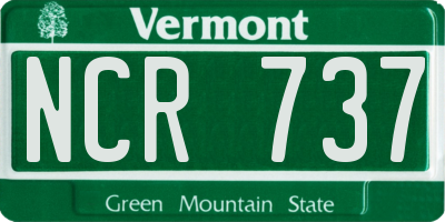 VT license plate NCR737