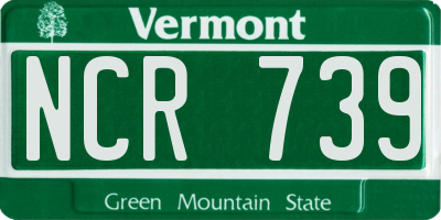 VT license plate NCR739