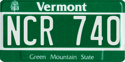 VT license plate NCR740