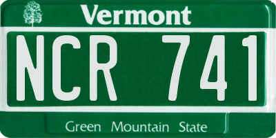 VT license plate NCR741