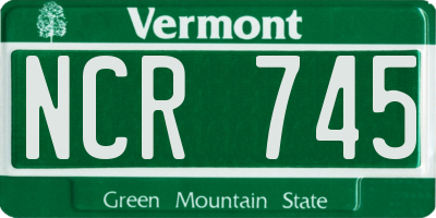 VT license plate NCR745