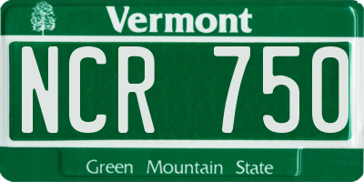 VT license plate NCR750