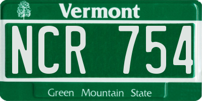 VT license plate NCR754