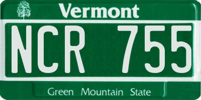 VT license plate NCR755