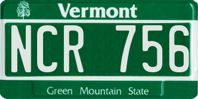 VT license plate NCR756