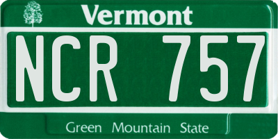 VT license plate NCR757