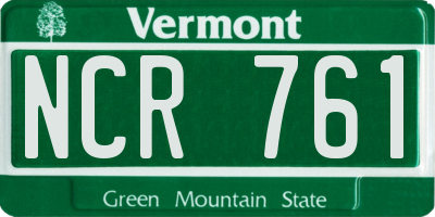 VT license plate NCR761