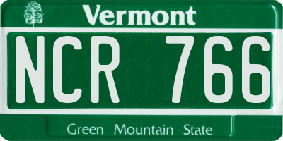 VT license plate NCR766