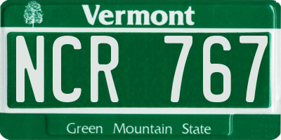 VT license plate NCR767