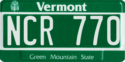 VT license plate NCR770