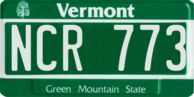 VT license plate NCR773