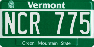 VT license plate NCR775