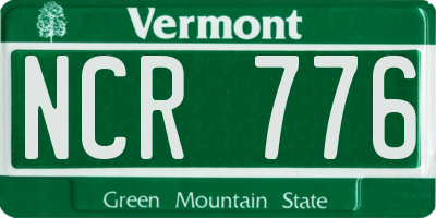 VT license plate NCR776