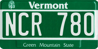 VT license plate NCR780