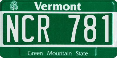 VT license plate NCR781