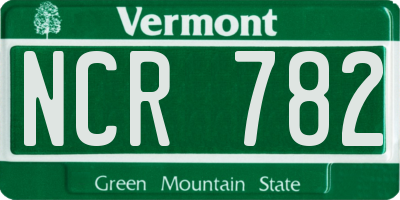 VT license plate NCR782