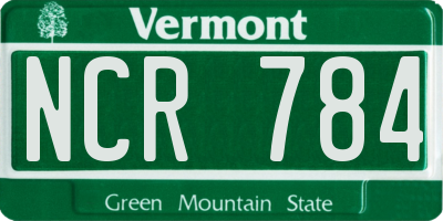 VT license plate NCR784