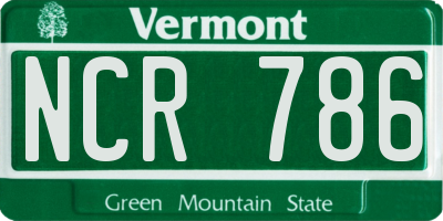 VT license plate NCR786