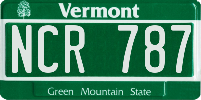 VT license plate NCR787