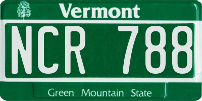 VT license plate NCR788