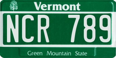 VT license plate NCR789