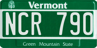 VT license plate NCR790
