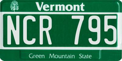 VT license plate NCR795