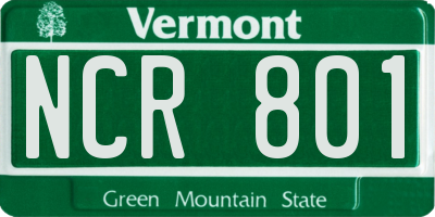 VT license plate NCR801