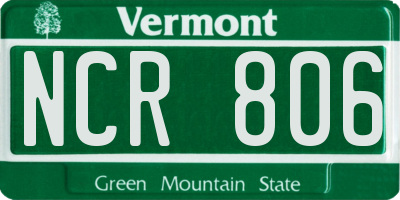 VT license plate NCR806