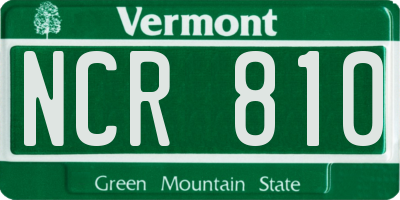 VT license plate NCR810
