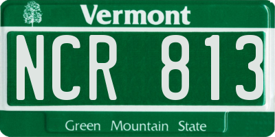 VT license plate NCR813