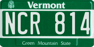 VT license plate NCR814