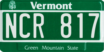 VT license plate NCR817