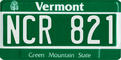 VT license plate NCR821