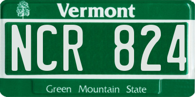VT license plate NCR824