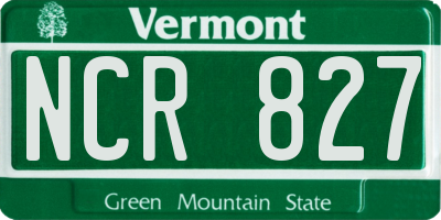 VT license plate NCR827