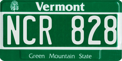 VT license plate NCR828